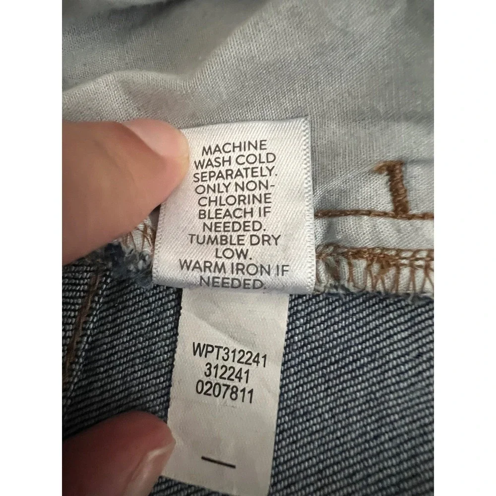 J. Jill Denim Women High Rise Wide Leg Jeans Dark Wash Size 16R Blue Stretch EUC